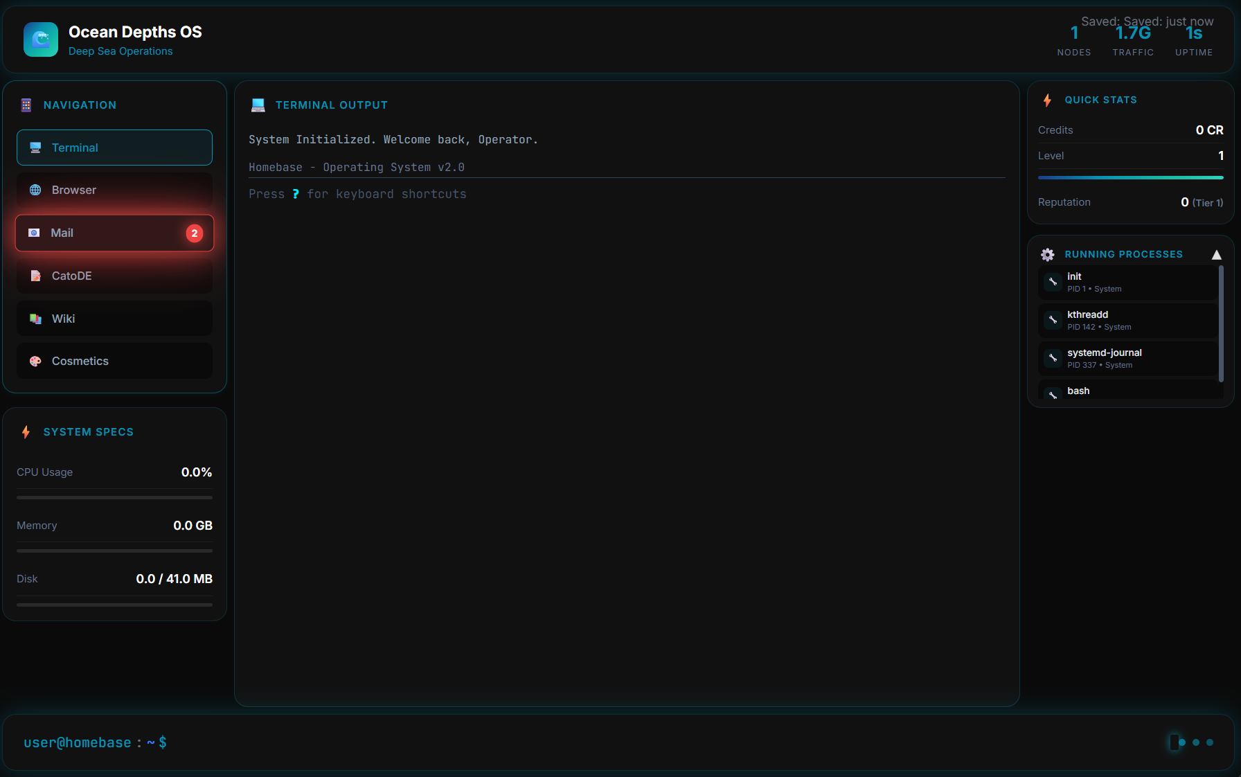 Ocean Theme Dashboard